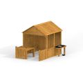 Wooden Garden Playhouse w/ Fencing